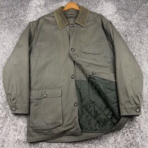 VTG Van Heusen Chore Jacket Men's Medium Canvas Barn Coat Flannel Lined Quilted